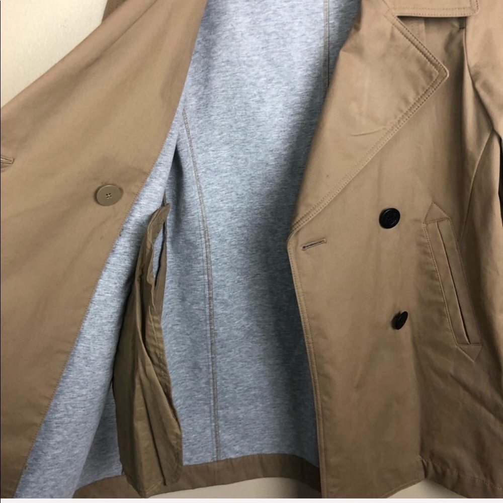 J. Crew Bonded Lined Long Trench Coat Tan Cotton - Picture 6 of 8